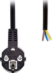 NEDIS CEGL11918BK POWER CABLE ANGLED PLUG WITH EARTH CONTACT MALE - OPEN 1.80M BLACKP