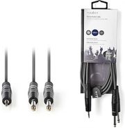 NEDIS COTH23200GY15 STEREO AUDIO CABLE 2X 6.35 MM MALE - 3.5 MM MALE 1.5M GREY