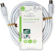NEDIS CSGL40200WT30 COAX CABLE IEC (COAX) MALE - IEC (COAX) MALE 90 DB 3.00M WHITE