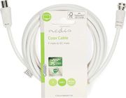 NEDIS CSGL41800WT30 SATELLITE &amp; ANTENNA CABLE F MALE - IEC (COAX) MALE 3.00M WHITE