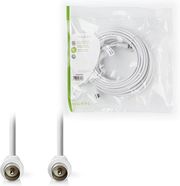 NEDIS CSGP40200WT100 COAX CABLE IEC (COAX) MALE IEC (COAX) MALE NICKEL PLATED 90DB 75OHM 10M WHITE
