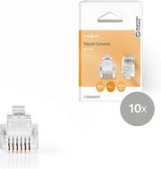 NEDIS CTGB90933TP TELECOM CONNECTOR RJ11 GOLD PLATED TRANSPARENT