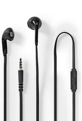 NEDIS HPWD2021BK WIRED EARPHONES 3.5MM WITH CABLE LENGTH: 1.20M BUILT-IN MICROPHONE BLACK