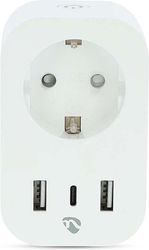 NEDIS WIFIP151FWT SMARTLIFE WI-FI SMART PLUG WITH TYPE F / 1XUSB-C / 2XUSB 3680W WHITEP