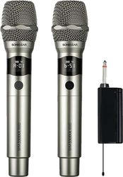 SONICGEAR DUAL PROFESSIONAL UHF WIRELESS LED MICROPHONE WM 3300 UL PLATINUM WM3300ULD-PL