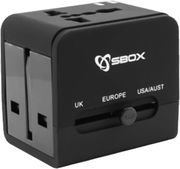 SBOX UNIVERSAL TRAVEL ADAPTER &amp; USB CHARGER TA-23