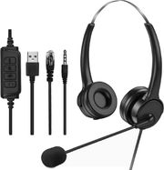 LAMTECH ON-EAR HEADSET WITH ANC MIC AND 3 CONNECTORS LAM114352