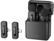 BOYA BY-V3 COMBO MOBILE WIRELESS MIC FOR ANDROID IPHONE (USB-C &amp; LIGHTNING) 2 PERSON VLOG W DOCK