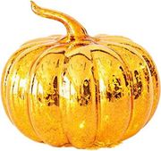 EUROLAMP ΓΥΑΛΙΝΗ LED ΦΩΤΙΖΟΜΕΝΗ ΚΟΛΟΚΥΘΑ ΜΠΑΤΑΡΙΑΣ ΠΟΡΤΟΚΑΛΙ 17CM