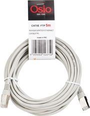 OSIO OSIO OEK-1305 KΑΛΩΔΙΟ ΔΙΚΤΥΟΥ ΕTHERNET CAT5E (FTP) RJ45 ΣΕ RJ45 5M