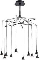 EUROLAMP ΦΩΤΙΣΤΙΚΟ ΚΡΕΜΑΣΤΟ LED 50W 3000LM 3000K Φ800X1200MM ΜΑΥΡΟ ARTE ILLUMINA CAMPANELLE