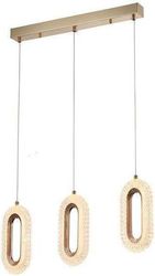 EUROLAMP ΦΩΤΙΣΤΙΚΟ ΚΡΕΜΑΣΤΟ ΑΛΟΥΜΙΝΙΟ 3ΦΩΤΟ LED 26W 570X1290MM 2254LM 3000K ΡΟΖ ΧΡΥΣΟ ARTE ILLUMINA