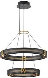 EUROLAMP ΦΩΤΙΣΤΙΚΟ ΚΡΕΜΑΣΤΟ ΑΛΟΥΜΙΝΙΟ LED 62W 3720LM 3000K ΜΑΥΡΟ-ΧΡΥΣΟ ARTE ILLUMINA LUIS