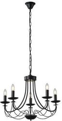 EUROLAMP ΦΩΤΙΣΤΙΚΟ ΚΡΕΜΑΣΤΟ ΔΙΑΦΑΝΕΣ ΓΥΑΛΙ 5ΦΩΤΟ 5XE27 MAX 15W ΜΑΥΡΟ ARTE ILLUMINA KRISTALL