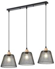 EUROLAMP ΦΩΤΙΣΤΙΚΟ ΚΡΕΜΑΣΤΟ ΜΕΤΑΛΛΟ 3ΦΩΤΟ 3XE27 MAX 15W 370X370X1260MM ΜΑΥΡΟ ARTE ILLUMINA NET