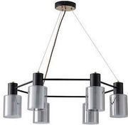 EUROLAMP ΦΩΤΙΣΤΙΚΟ ΚΡΕΜΑΣΤΟ ΜΕΤΑΛΛΟ-ΓΥΑΛΙ 6ΦΩΤΟ 6XE14 Φ700X600MM ΜΑΥΡΟ-ΧΑΛΚΟΣ ARTE ILLUMINA
