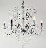 EUROLAMP ΦΩΤΙΣΤΙΚΟ ΚΡΕΜΑΣΤΟ ΜΕΤΑΛΛΟ-ΓΥΑΛΙ 6ΦΩΤΟ 6XE27 MAX 15W 650X1560MM ΛΕΥΚΟ ARTE ILLUMINA HEIR