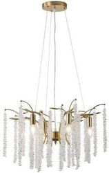 EUROLAMP ΦΩΤΙΣΤΙΚΟ ΚΡΕΜΑΣΤΟ ΜΕΤΑΛΛΟ-ΔΙΑΦΑΝΕΣ ΓΥΑΛΙ 6ΦΩΤΟ 6XE14 ΜΑΧ 8W ARTE ILLUMINA DYNASTY