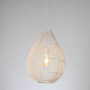 EUROLAMP ΦΩΤΙΣΤΙΚΟ ΚΡΕΜΑΣΤΟ ΜΟΝΟΦΩΤΟ Ε27 MAX 60WD370X500 RATTAN ΛΕΥΚΟ ARTE ILLUMINA KAI