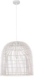 EUROLAMP ΦΩΤΙΣΤΙΚΟ ΚΡΕΜΑΣΤΟ ΜΟΝΟΦΩΤΟ Ε27 MAX 60W D500X500 RATTAN ΛΕΥΚΟ ARTE ILLUMINA KAI