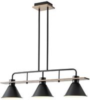 EUROLAMP ΦΩΤΙΣΤΙΚΟ ΚΡΕΜΑΣΤΟ ΞΥΛO-ΜΕΤΑΛΛO 3ΦΩΤΟ 3XΕ27 780X180X865MM ΜΑΥΡΟ ARTE ILLUMINA CONO