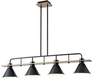 EUROLAMP ΦΩΤΙΣΤΙΚΟ ΚΡΕΜΑΣΤΟ ΞΥΛΟ-ΜΕΤΑΛΛO 4ΦΩΤΟ 4XΕ27 1030X180X865MM MAYΡΟ ARTE ILLUMINA CONO