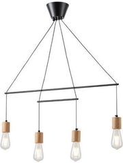 EUROLAMP ΦΩΤΙΣΤΙΚΟ ΚΡΕΜΑΣΤΟ ΞΥΛΟ-ΜΕΤΑΛΛΟ 4ΦΩΤΟ 4XΕ27 930X120X1180MM ΜΑΥΡΟ ARTE ILLUMINA EDISON