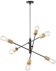 EUROLAMP ΦΩΤΙΣΤΙΚΟ ΚΡΕΜΑΣΤΟ ΞΥΛΟ-ΜΕΤΑΛΛΟ 6ΦΩΤΟ 6XΕ27 850X850X1540MM ΜΑΥΡΟ ARTE ILLUMINA EDISON