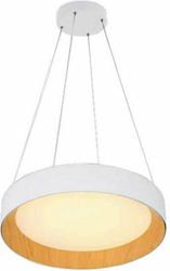 EUROLAMP ΦΩΤΙΣΤΙΚΟ ΚΡΕΜΑΣΤΟ ΣΤΡΟΓΓΥΛΟ LED 50W 3000Κ Φ60X11 ΛΕΥΚΟ-ΞΥΛΟ ΔΡΥΣ ARTE ILLUMINA