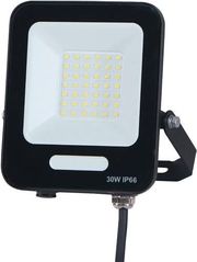 EUROLAMP ΠΡΟΒΟΛΕΑΣ LED SMD 30W ΜΑΥΡΟΣ IP66 4000K PLUS