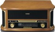 LENCO CLASSIC PHONO TCD-2551WD WOODEN RETRO TURNTABLE WITH BT AM/FM RADIO, USB ENCODING AND SPEAKER