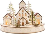 EUROLAMP ΧΩΡΙΟ ΞΥΛΙΝΟ ΜΕ 6 ΘΕΡΜΑ ΛΕΥΚΑ LED ΜΠΑΤΑΡΙΑΣ 25X12,5X16,5CM 600-40398