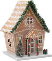 EUROLAMP ΧΑΡΤΙΝΟ ΣΠΙΤΑΚΙ ΚΑΦΕ ΦΩΤΙΖΟΜΕΝΟ 12.5X10.5X16CM 600-47747