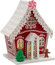 EUROLAMP ΧΑΡΤΙΝΟ ΣΠΙΤΑΚΙ ΚΟΚΚΙΝΟ ΜΕ ΜΠΙΣΚΟΤΟΥΛΗ ΦΩΤΙΖΟΜΕΝΟ 12.5X10.5X16CM 600-47751