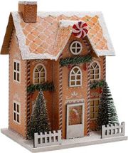 EUROLAMP ΧΑΡΤΙΝΟ ΣΠΙΤΑΚΙ ΜΠΕΖ ΜΕ CANDY ΦΩΤΙΖΟΜΕΝΟ 15.5X12X20.5CM 600-47754