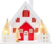 EUROLAMP ΦΩΤΙΖΟΜΕΝΟ ΞΥΛΙΝΟ ΣΠΙΤΙ 2XAA TIMER 10 ΘΕΡΜΑ ΛΕΥΚΑ LED 20X10X20CM IP20 600-47661