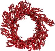 EUROLAMP ΣΤΕΦΑΝΙ ΜΕ ΚΟΚΚΙΝΑ ΚΑΙ ΣΑΜΠΑΝΙ BERRIES 65CM 600-46891