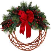 EUROLAMP ΣΤΕΦΑΝΙ ΜΕ ΚΟΚΚΙΝΟ ΦΙΟΓΚΟ ΜΠΑΜΠΟΥ 66CM 600-47074