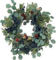 EUROLAMP ΣΤΕΦΑΝΙ ΜΕ ΜΠΛΕ BERRY ΚΑΙ ΠΡΑΣΙΝΟΥΣ ΦΙΟΓΚΟΥΣ 60CM 600-45533