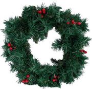 EUROLAMP ΣΤΕΦΑΝΙ ΠΡΑΣΙΝΟ PVC ΜΕ BERRIES 60CM 600-30632