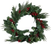 EUROLAMP ΣΤΕΦΑΝΙ ΠΡΑΣΙΝΟ ΜΕ BERRIES ΚΑΙ ΠΡΑΣΙΝΑ ΦΥΛΛΑ 60CM 600-30633