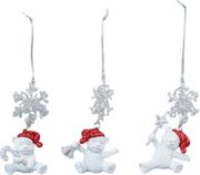 EUROLAMP ΣΤΟΛΙΔΙ ΑΚΡΥΛΙΚΟ ΛΕΥΚΟ ΑΡΚΟΥΔΑΚΙ ΜΕ ΧΙΟΝΟΝΙΦΑΔΑ ΜΕ GLITTER 6X9.8CM 600-44618