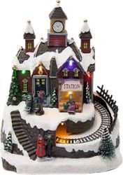 EUROLAMP ΣΤΑΘΜΟΣ ΜΕ ΧΡΙΣΤΟΥΓΕΝΝΙΑΤΙΚΟ ΤΡΕΝΑΚΙ ΦΩΤΙΖΟΜΕΝΟ ΜΠΑΤΑΡΙΑΣ 19X15X23CM 600-48106