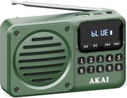 AKAI APR-300 ΠΡΑΣΙΝΟ ΜΙΝΙ ΦΟΡΗΤΟ ΡΕΤΡΟ ΡΑΔΙΟΦΩΝΟ FM/AM BLUETOOTH USB MICROSD