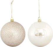 EUROLAMP ΜΠΑΛΑ ΠΛΑΣΤΙΚΗ ΕΚΡΟΥ ΣΕΤ 6ΤΜΧ (2 ΠΕΡΛΕ 4 GLITTER) 8CM 600-42646