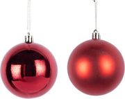 EUROLAMP ΜΠΑΛΑ ΠΛΑΣΤΙΚΗ ΚΟΚΚΙΝΗ ΓΥΑΛΙΣΤΕΡΗ ΚΑΙ ΜΑΤ ΣΕΤ 6ΤΜΧ 8CM 600-46518