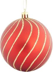 EUROLAMP ΜΠΑΛΑ ΠΛΑΣΤΙΚΗΚΟΚΚΙΝΗ ΜΑΤ ΜΕ ΧΡΥΣΗ ΔΙΑΚΟΣΜΗΣΗ ΣΕΤ 6ΤΜΧ 8CM 600-42657