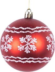 EUROLAMP ΜΠΑΛΑ ΠΛΑΣΤΙΚΗ ΚΟΚΚΙΝΗ ΜΕ ΛΕΥΚΕΣ ΧΙΟΝΟΝΙΦΑΔΕΣ ΣΕΤ 6ΤΜΧ 8CM 600-46521