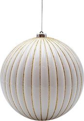 EUROLAMP ΜΠΑΛΑ ΠΛΑΣΤΙΚΗ ΛΕΥΚΗ ΜΕ ΧΡΥΣΕΣ ΑΝΑΓΛΥΦΕΣ ΡΙΓΕΣ ΣΕΤ 2ΤΜΧ 15CM 600-47945