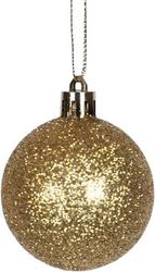 EUROLAMP ΜΠΑΛΑ ΠΛΑΣΤΙΚΗ ΧΡΥΣΗ ΓΚΛΙΤΕΡ ΣΕΤ 6ΤΜΧ 8CM 600-46533